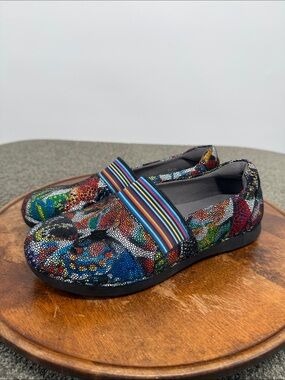 Alegria PG Lite Shoes Wm 39 Multicolor Sparkle Slip-On Clog Rainbow Butterfly
